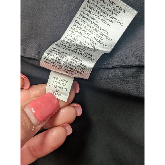 Chicos Button Up Poplin Top Women Size 16 Crochet Balloon Sleeve Romantic Office - Picture 8 of 8